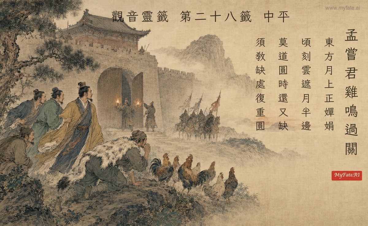 孟嘗君雞鳴過關 典故插圖