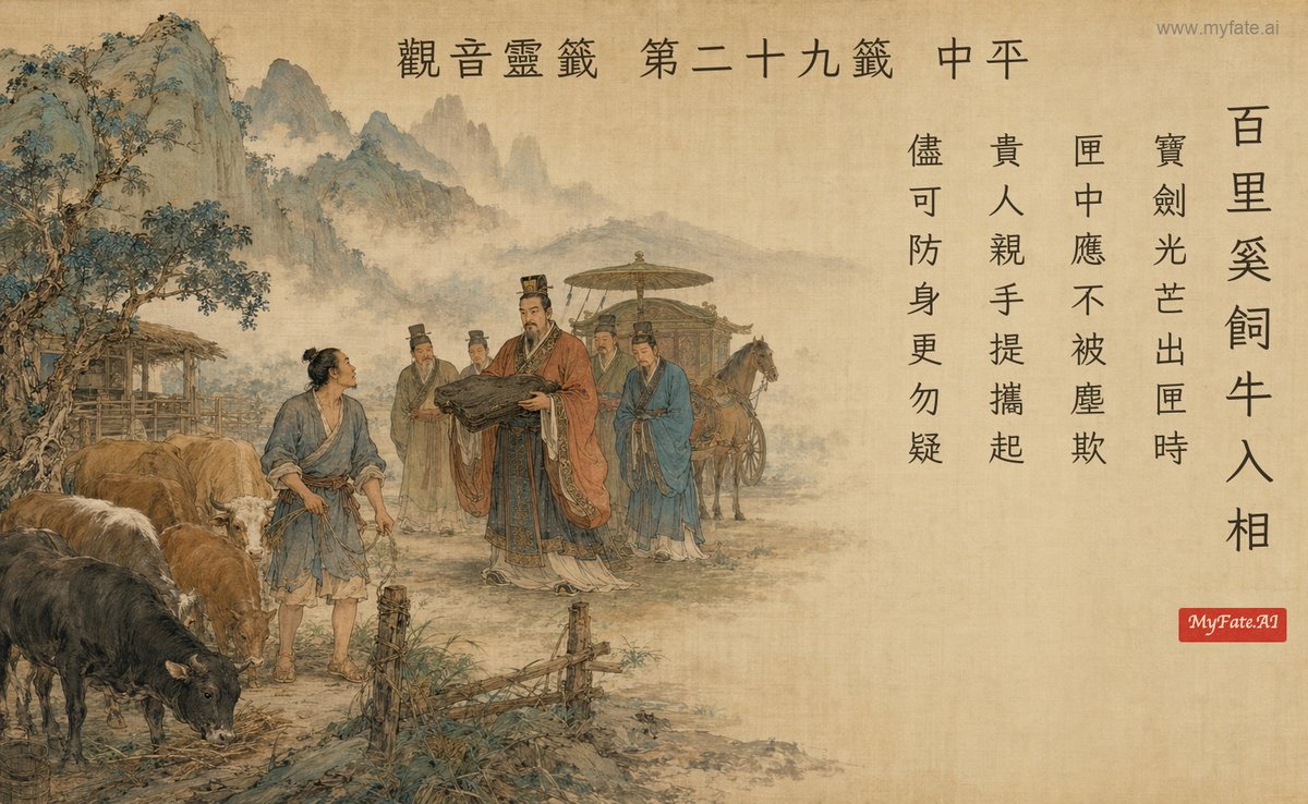 百里奚飼牛入相 典故插圖