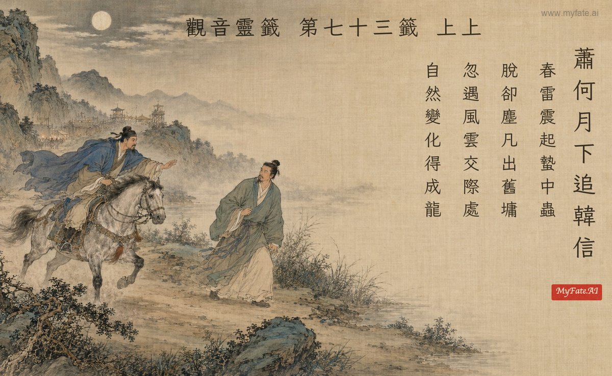 蕭何月下追韓信 典故插圖