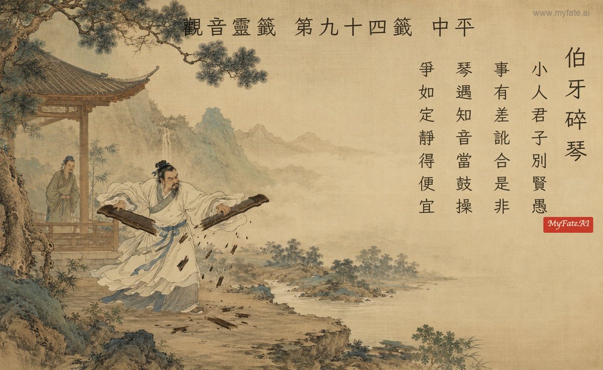 伯牙碎琴 典故插圖