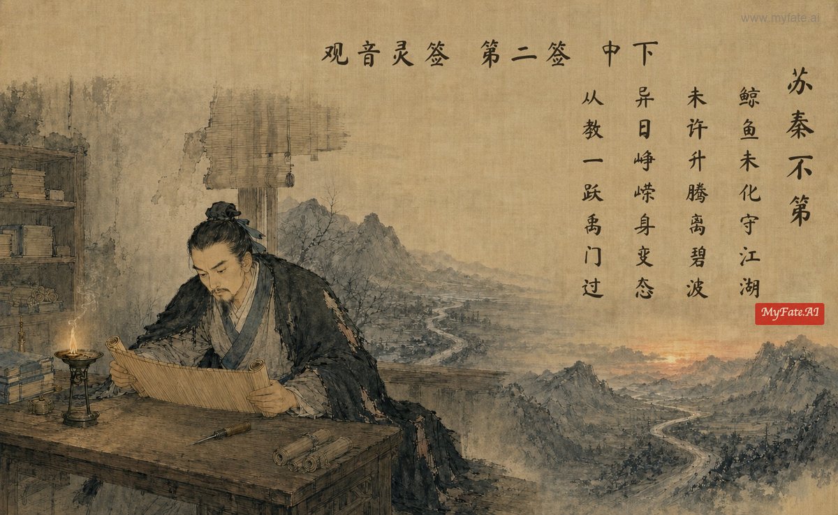 소진이 과거에 낙방하다 — 전고 삽화(중국어 제자 포함)