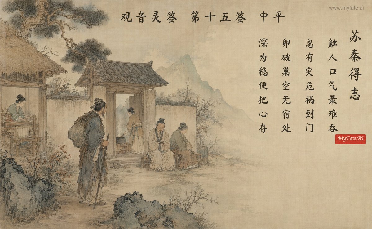 Su Qin attains success — illustration with Chinese inscription