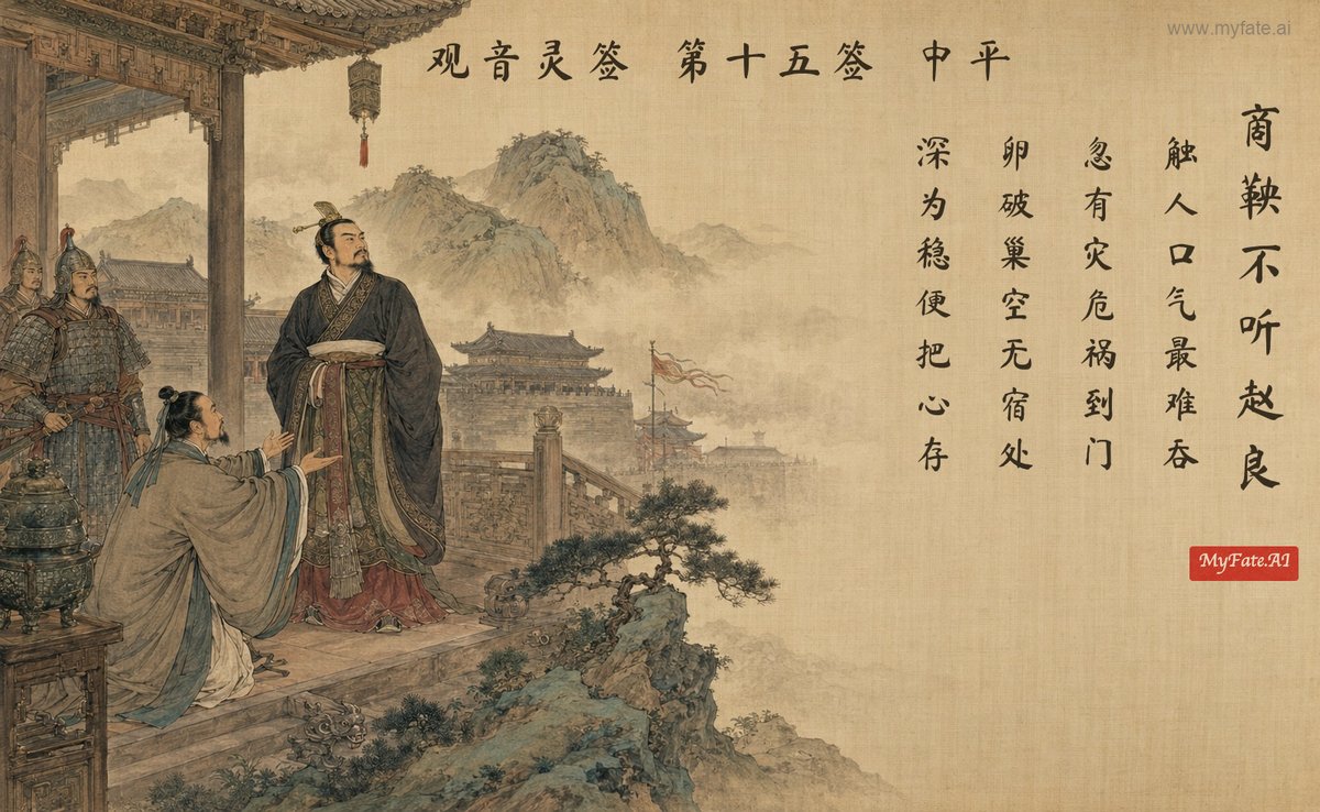 Shang Yang Ignores Zhao Liang's Advice — illustration with Chinese inscription