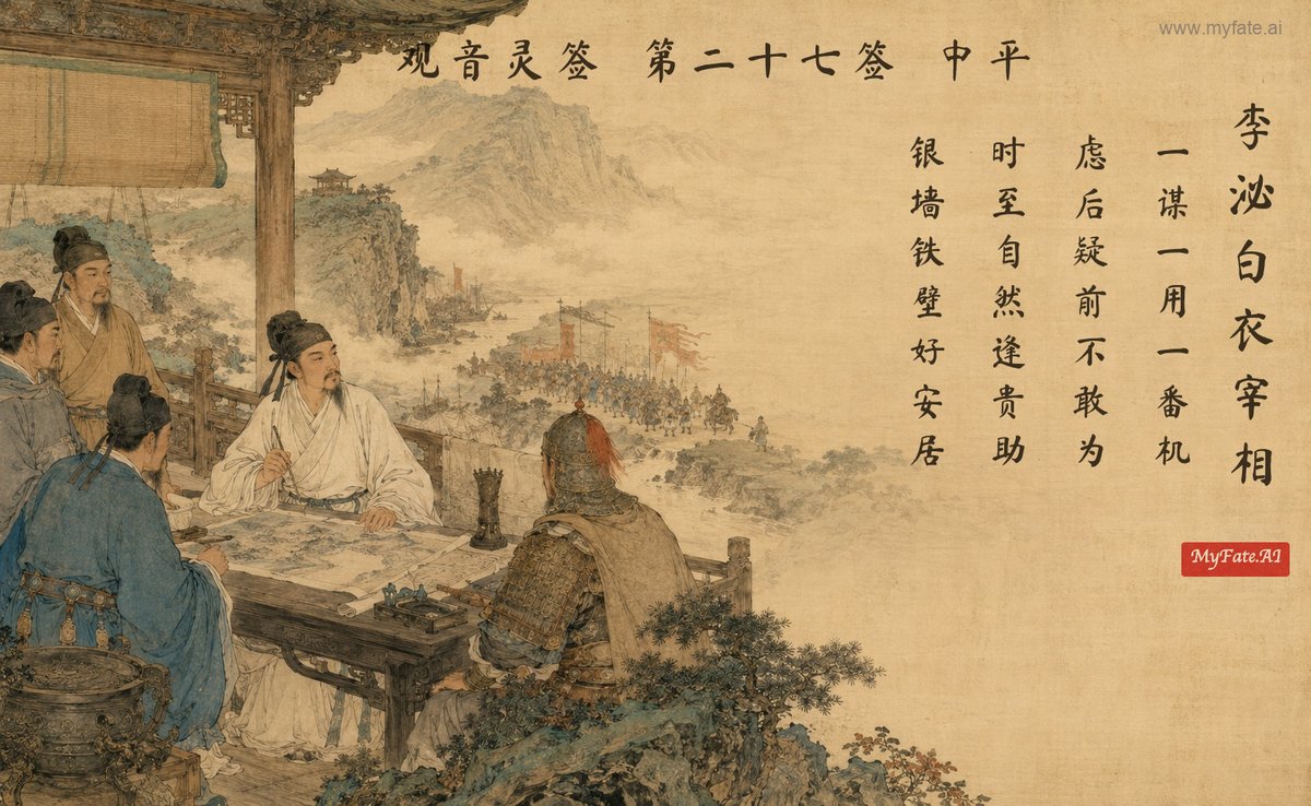 Li Mi, the Unofficial Chancellor — illustration with Chinese inscription