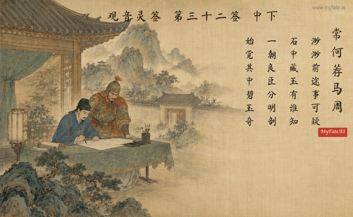 상하의 마주 천거 — 전고 삽화(중국어 제자 포함)
