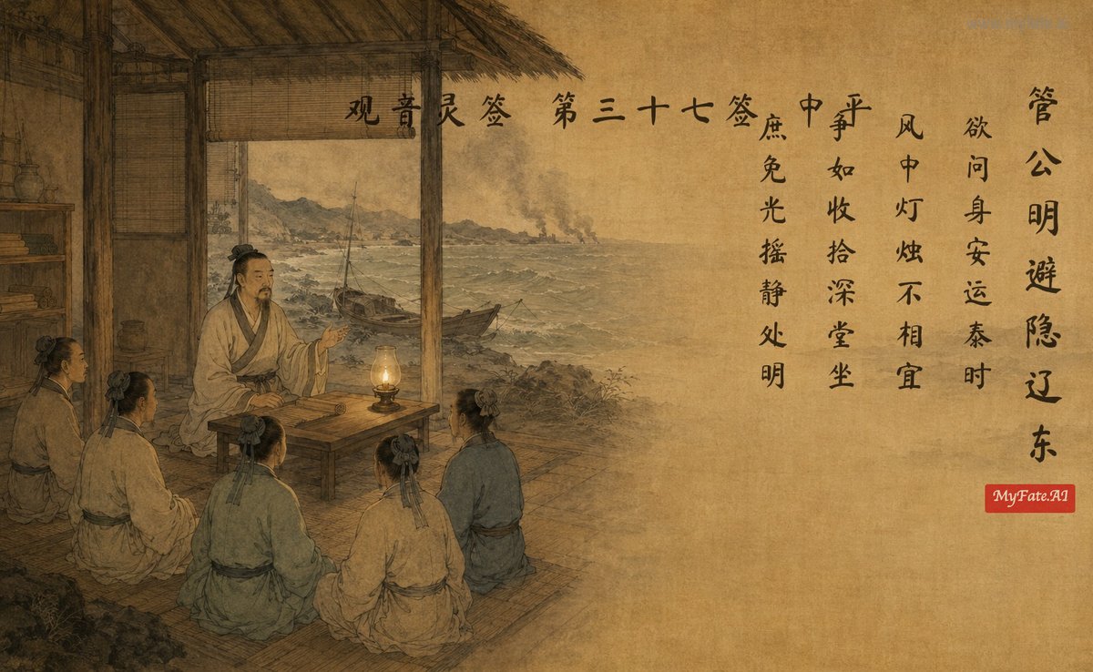 관공명의 요동 은거 — 전고 삽화(중국어 제자 포함)
