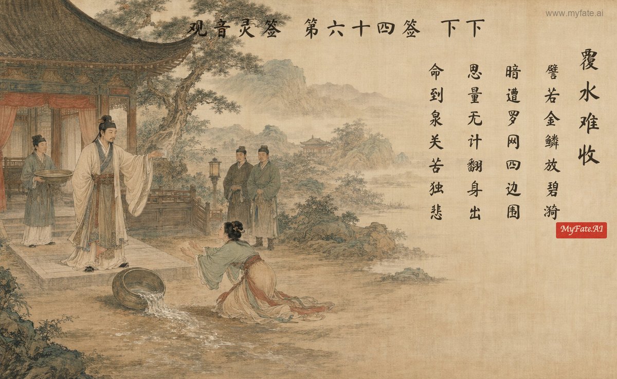 What's done cannot be undone — illustration with Chinese inscription