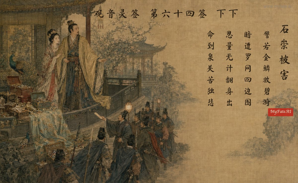 Shi Chong Is Put to Death — illustration with Chinese inscription