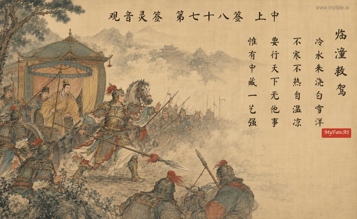 Saving the emperor at Lintong — illustration with Chinese inscription