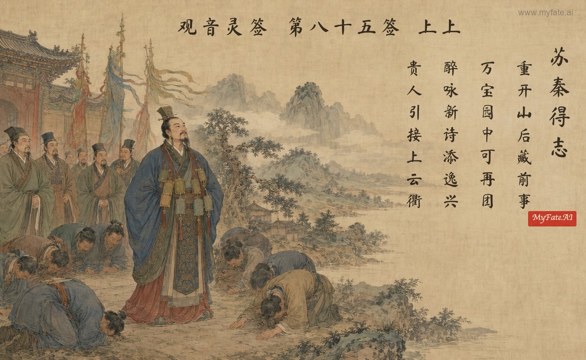 Su Qin attains success — illustration with Chinese inscription