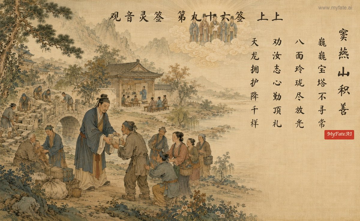 두연산이 선행을 쌓다 — 전고 삽화(중국어 제자 포함)