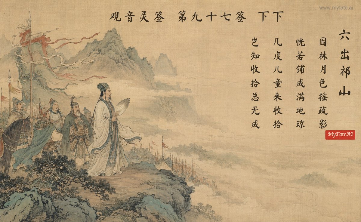 Six campaigns from Qishan — illustration with Chinese inscription