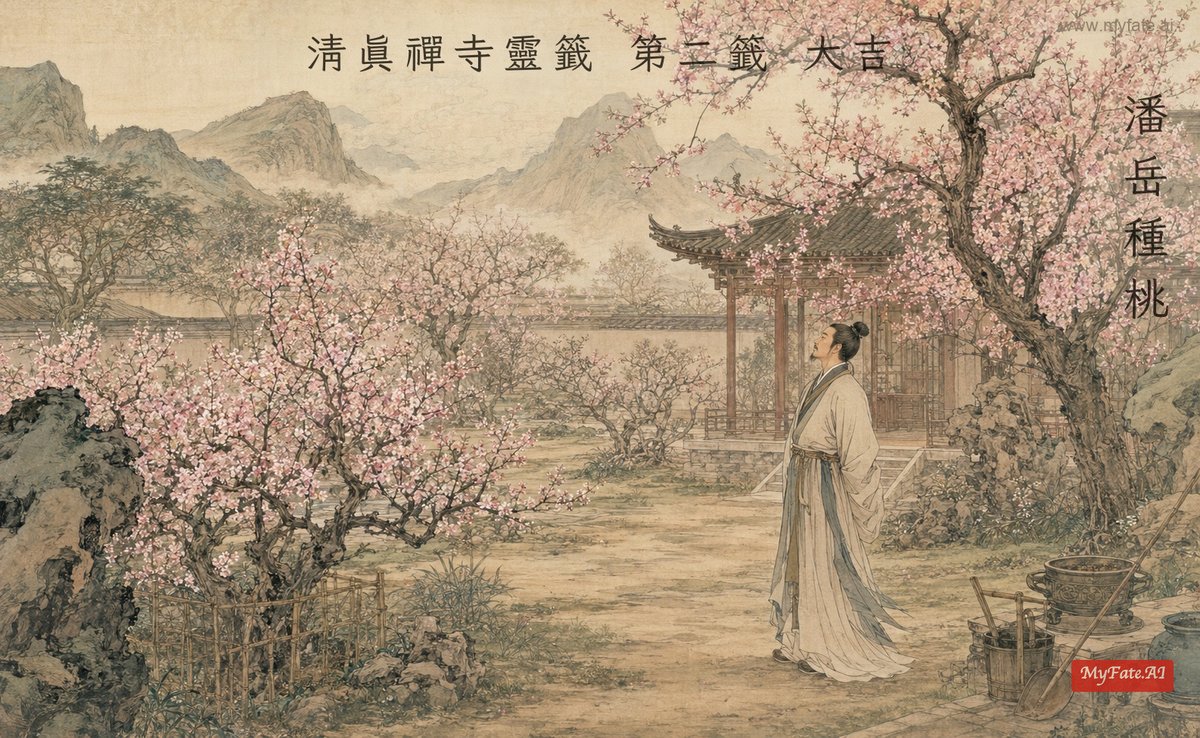 潘岳種桃 典故插圖