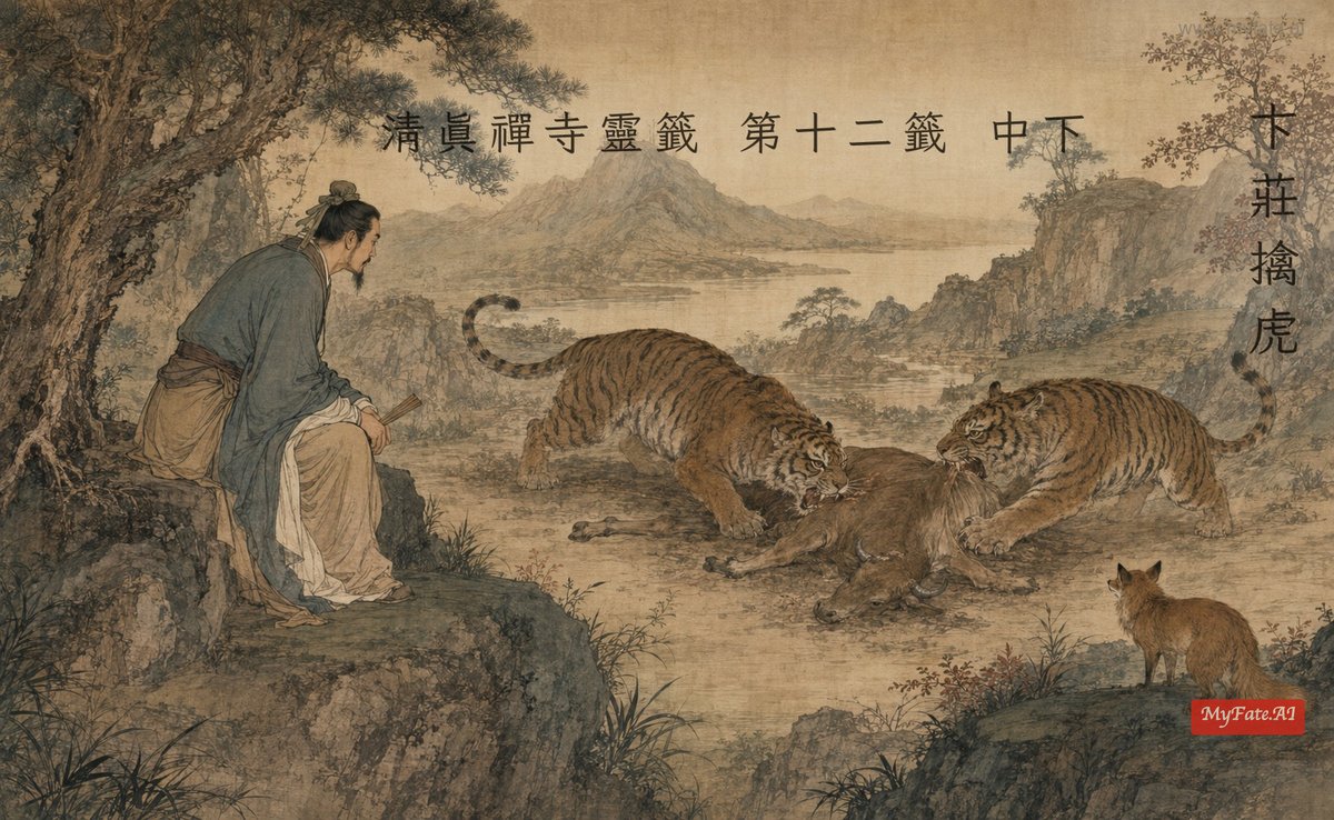 卞莊擒虎 典故插圖