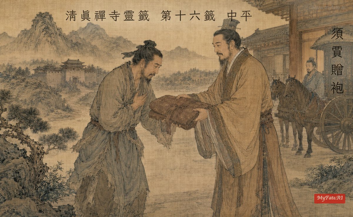 須賈贈袍 典故插圖