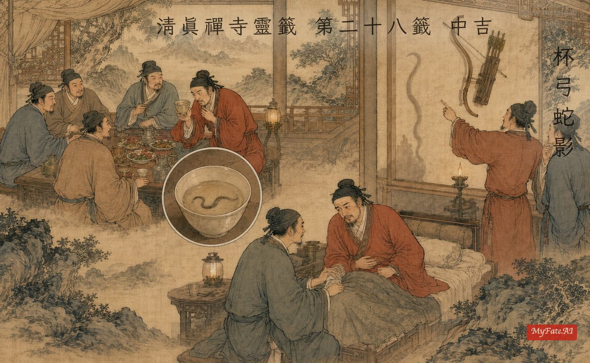 杯弓蛇影 典故插圖