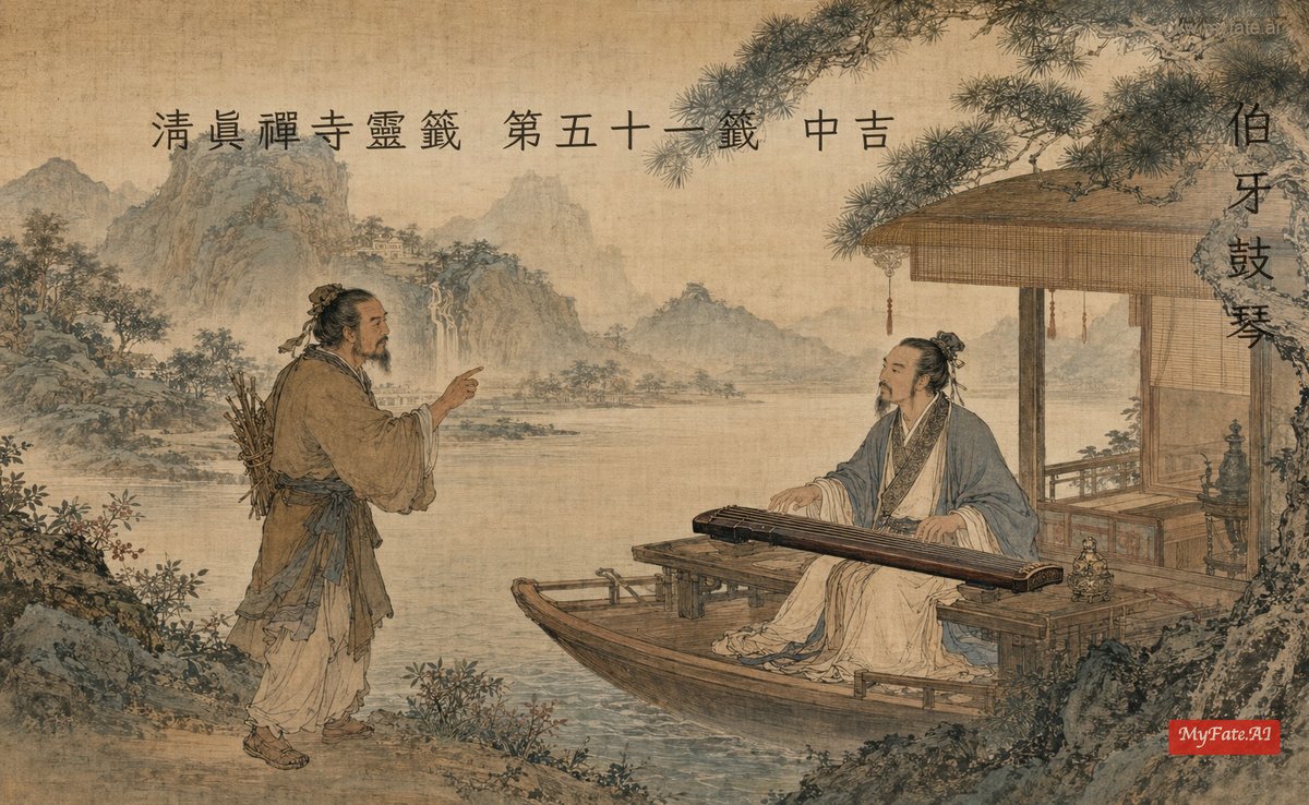 伯牙鼓琴 典故插圖