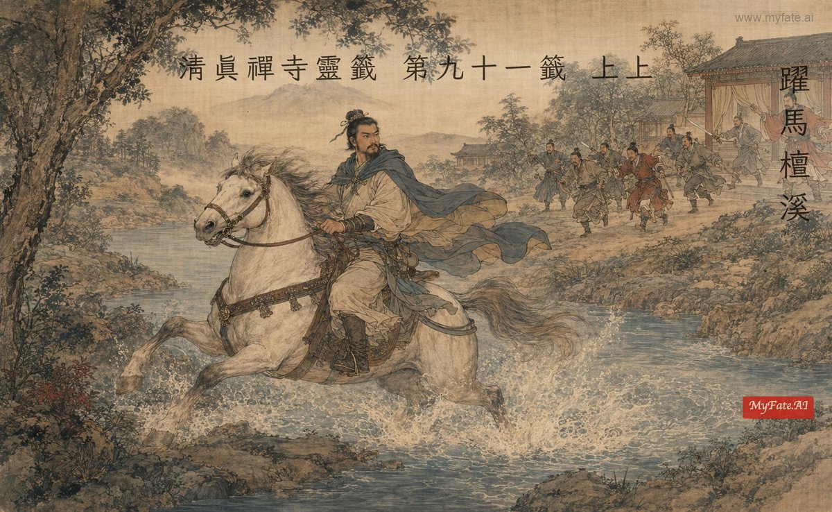 躍馬檀溪 典故插圖