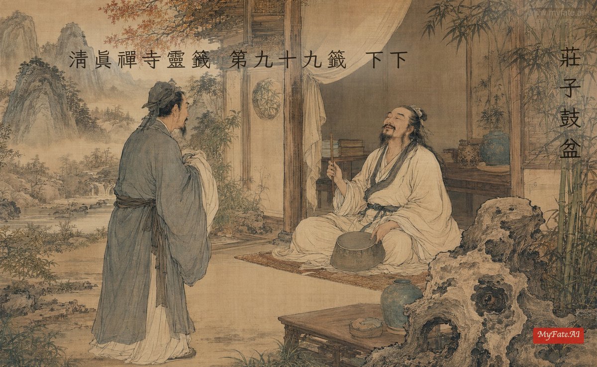 莊子鼓盆 典故插圖