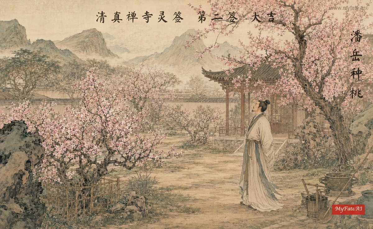 潘岳种桃 典故插图